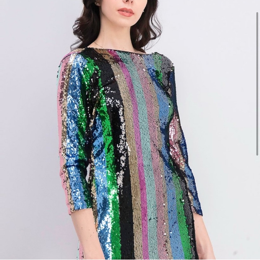 NWT Sanctuary brand Multicolor Sequin Striped Dress